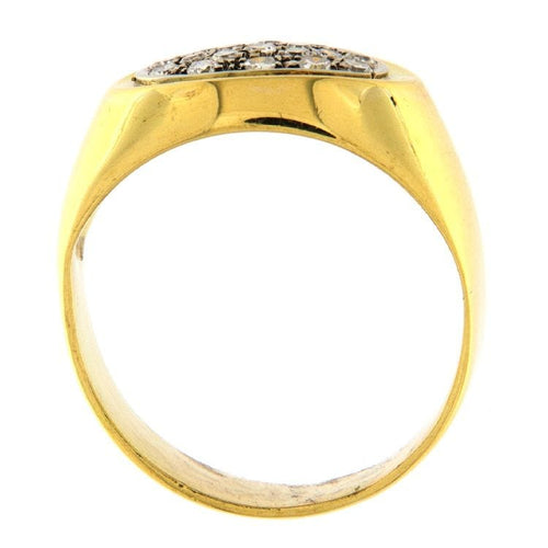 Bague 65.5 Bague chevalière or jaune et blanc diamants taille huit-huit 58 Facettes G3193