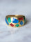 Bague jonc vintage en or jaune et mosaïque, Alain Clozeau 58 Facettes