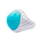 Bague 50 Bague or blanc, cabochon de turquoise. 58 Facettes 32544