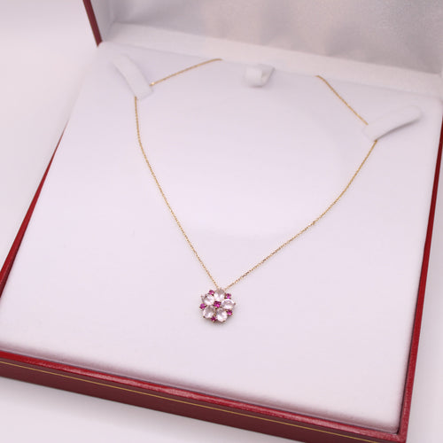 Collier Collier quartz et rubis 58 Facettes