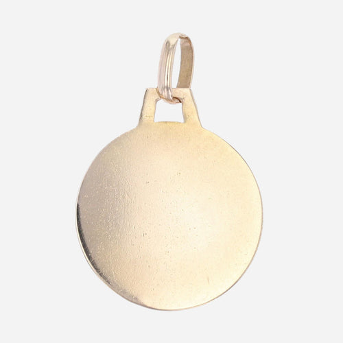 Pendentif Médaille de baptême Vierge auréolée or rose 58 Facettes 17-020