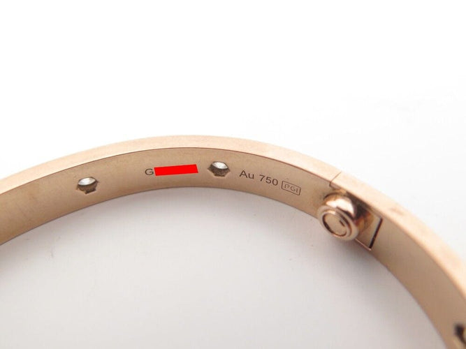Bracelet bracelet CARTIER love 17 cm en or rose 18k 10 diamants 0.96 ct 58 Facettes 253427