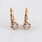 Boucles d'oreilles Dormeuses Art Déco 2 ors et pierres blanches 58 Facettes