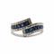 Bague 54 Bague lien en Or blanc, saphirs & diamants 58 Facettes