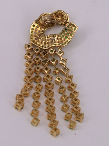 Boucles d'oreilles Boucles d'oreilles saphirs verts tsavorites diamants 58 Facettes 2983