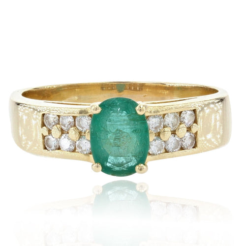 Bague 64 Bague émeraude diamants or jaune occasion 58 Facettes 21-693
