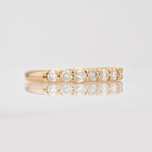 Bague 49 Demi alliance diamants or jaune 58 Facettes CV93