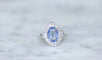 Bague 59 Bague Art Deco saphir Ceylan et diamants 58 Facettes