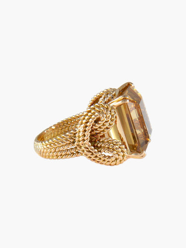 Bague Citrine / 51 / Or Jaune BAGUE "CORDAGE" CITRINE & OR 58 Facettes BO/220026 STA