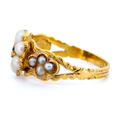 Bague 54.5 Bague Fleurs émeraude, perles 58 Facettes C7D0F216E34D4453B5F1F1393F3D0EA9