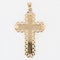 Pendentif Croix or rose motifs striés et ajourés 58 Facettes 14-330B