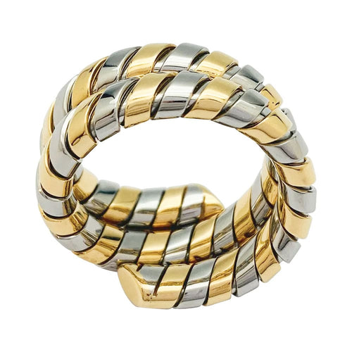 Bague 55 Bague Bulgari, "Tubogas", deux tons ors. 58 Facettes 31904