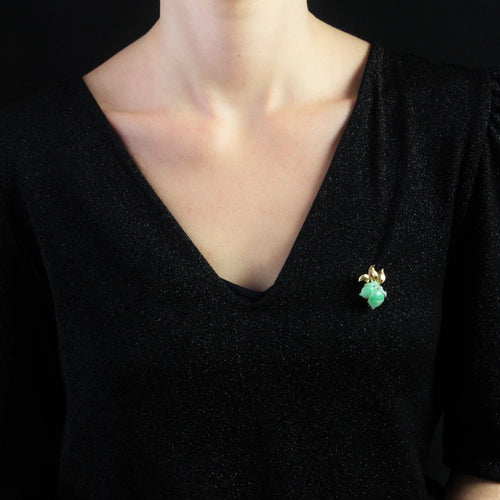 Broche Broche vintage jade et or 58 Facettes 22-472