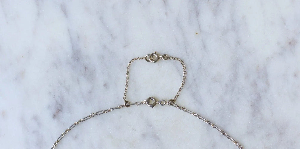 Collier Collier Art Déco Aigue-Marine et diamants 58 Facettes