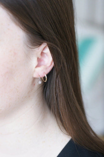 Boucles d'oreilles Dormeuses anciennes en or, platine, et diamants 58 Facettes