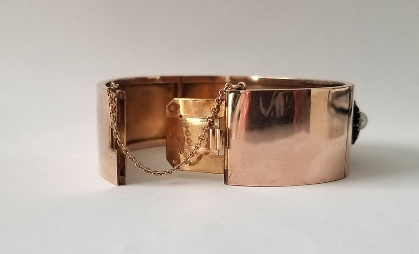 Bracelet Bracelet ancien or rose, perles et diamants anciens 58 Facettes