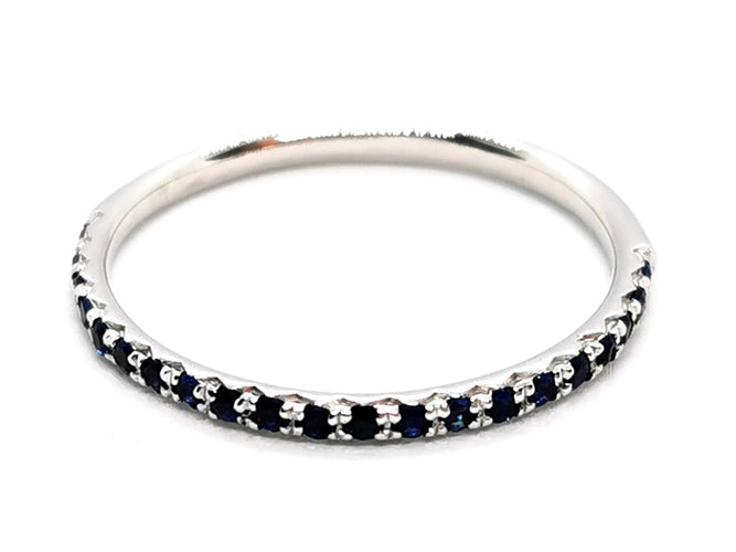Bague 54 Bague Demi alliance Or blanc Saphir 58 Facettes 1610138CN