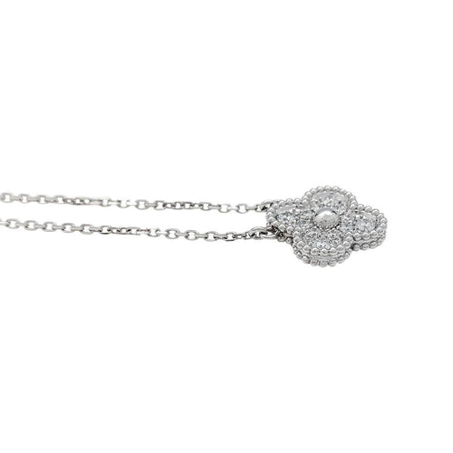 Collier Collier Van Cleefs & Arpels "Vintage Alhambra" en or blanc et diamants. 58 Facettes 31024