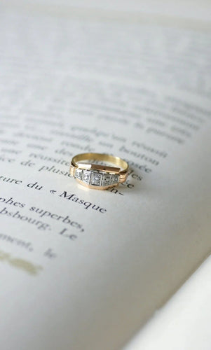 Bague Bague bandeau Art-Déco 3 Ors Diamants 58 Facettes