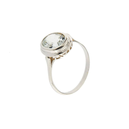 Bague 59 Bague Or blanc Aigue-marine 58 Facettes 27600