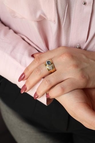 Bague 53 Bague Bandeau Or jaune Topaze 58 Facettes 2381953CN