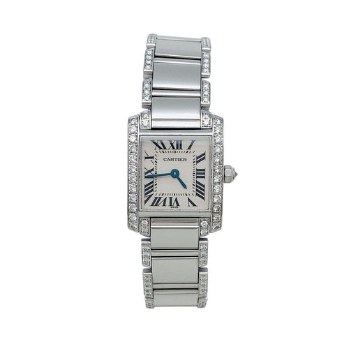 Montre Montre Cartier, "Tank Française", or blanc et diamants. 58 Facettes 30151