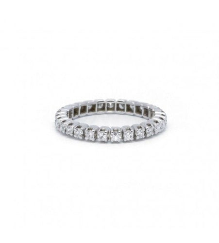 Bague 57 / Blanc/Gris / Or 750 Alliance américaine 27 Diamants 58 Facettes 210044R