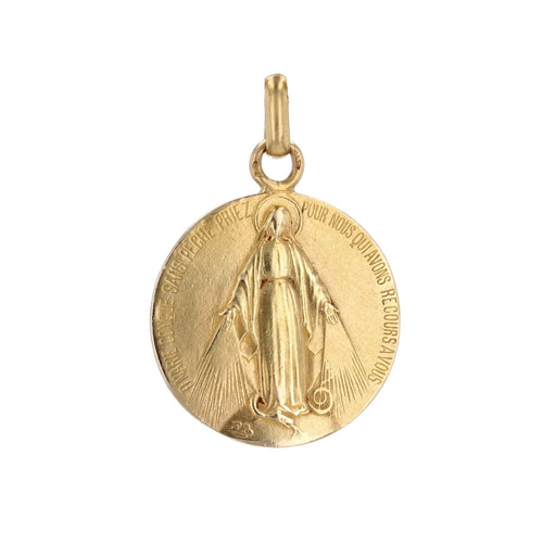 Pendentif Médaille ancienne Vierge Miraculeuse or jaune 58 Facettes 19-491