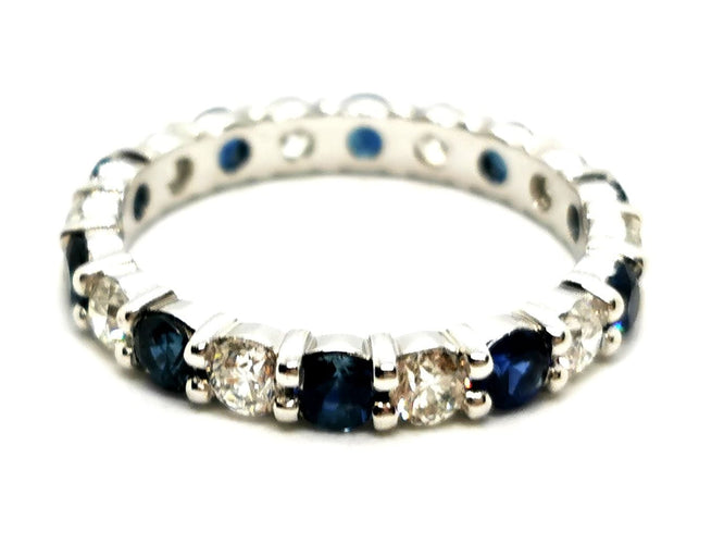 Bague 54 Bague Alliance Or blanc Saphir 58 Facettes 1835765CN