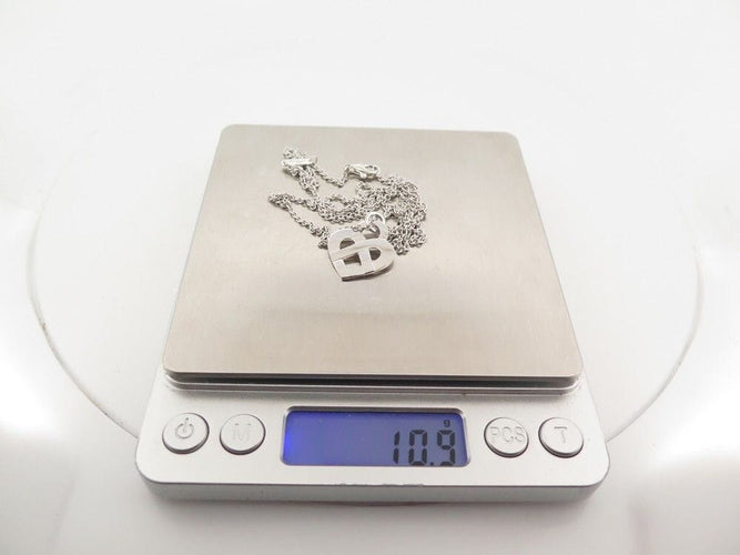 Collier collier POIRAY coeur entrelace mm chaine forcat or blanc 18k 58 Facettes 258177