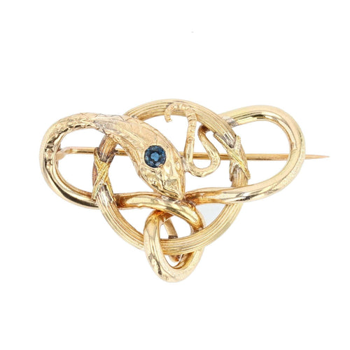 Broche Broche serpent ancienne or et saphir 58 Facettes 21-309