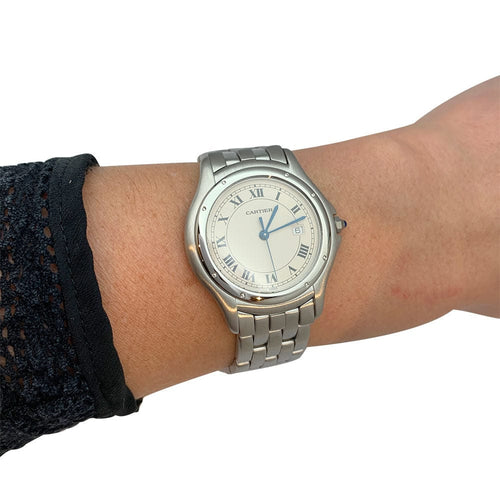 Montre Montre Cartier "Panthère Cougar" en acier. 58 Facettes 30674