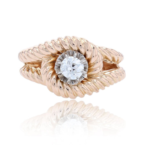 Bague 52 Bague vintage noeud godronné et diamant 58 Facettes 22-316