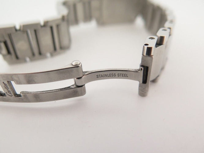 Montre montre CARTIER tank francaise pm acier quartz + etui lady 58 Facettes 255322