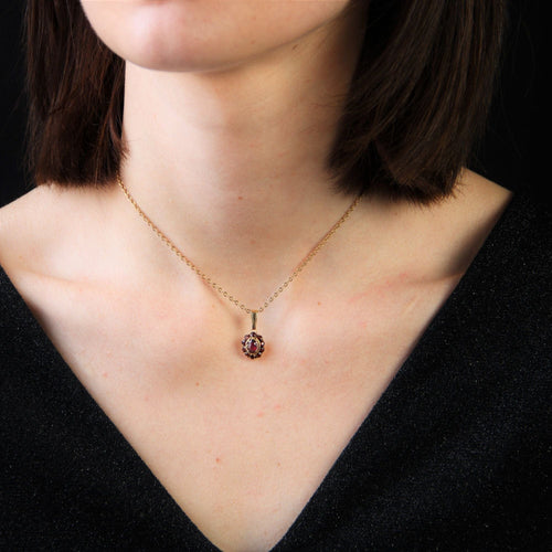 Pendentif Pendentif or jaune et grenats 58 Facettes 14-276