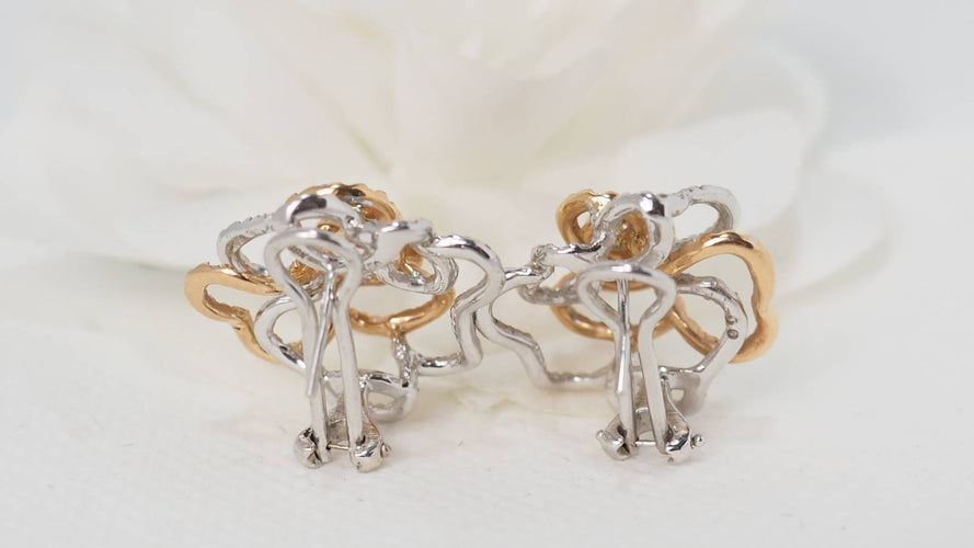 Boucles d'oreilles l 22 mm et L 22.60 mm Boucles d'oreilles en Or bicolore & diamants 58 Facettes 32275