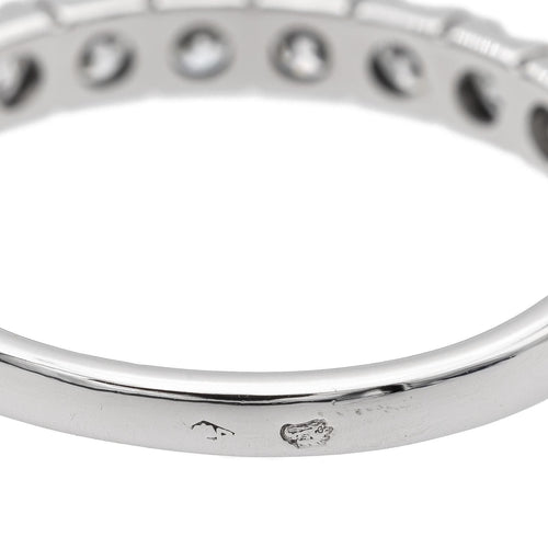 Bague 55 Bague Demi alliance Or blanc Diamant 58 Facettes 2601751CN