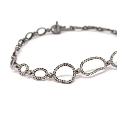 Bracelet Bracelet diamants or noir 58 Facettes