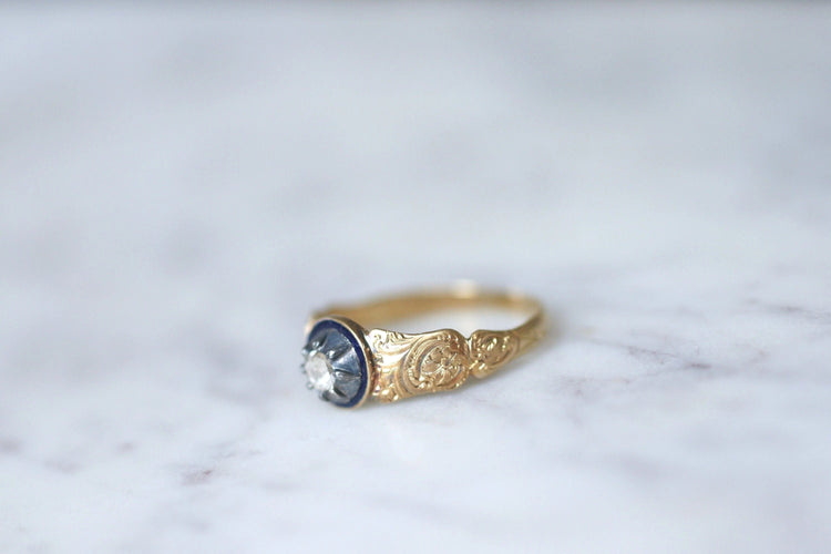 Bague Bague jonc émaillée en or et diamant 58 Facettes