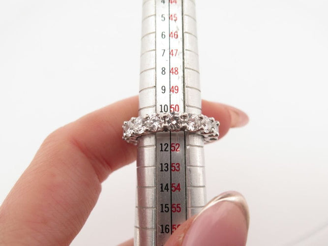 Bague 51 bague alliance americaine platine sertie 17 diamants 3ct 58 Facettes 223699