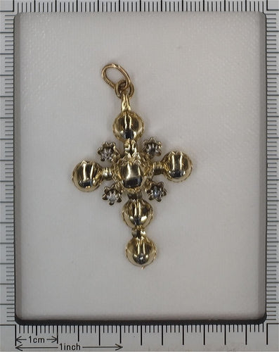 Pendentif Diamant, croix d'or 58 Facettes 22332-0140