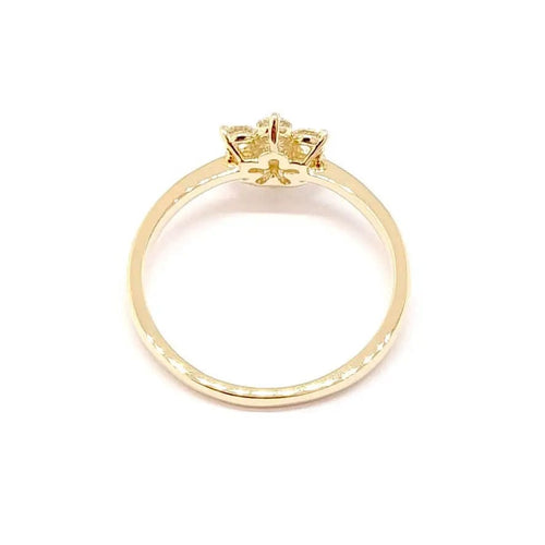Bague Bague fleur diamants or jaune 58 Facettes