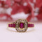 Bague Bague Octogonale Rubis et Diamants 58 Facettes