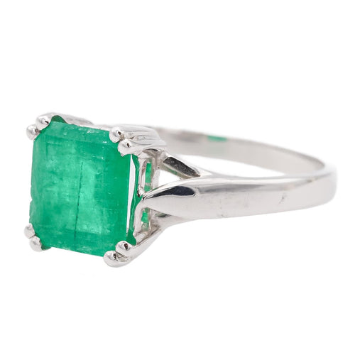 Bague 56 Bague Or blanc Emeraude 58 Facettes 578380CD