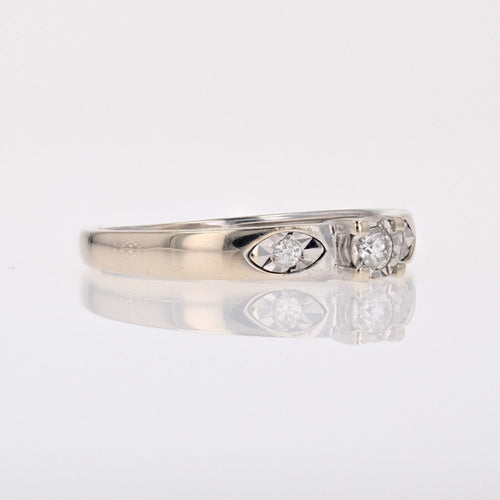 Bague 50 Bague or blanc saphirs blancs d'occasion 58 Facettes 19-008B