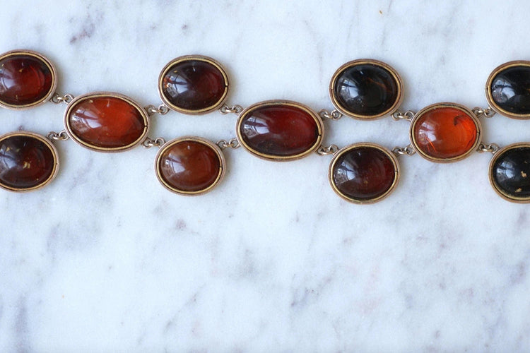 Bracelet ancien or rose et ambre 58 Facettes