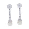 Boucles d'oreilles Boucles d'oreilles pendantes or blanc, platine, perles et diamants. 58 Facettes 32434