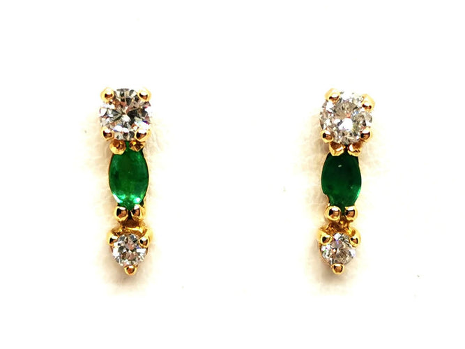 Boucles d'oreilles Boucles d'oreilles Or jaune Emeraude 58 Facettes 1792077CN