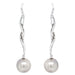 Boucles d'oreilles Boucles d'oreilles or gris diamants perles 58 Facettes 661D00024