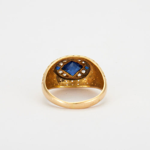 Bague 55 Bague Saphir, Diamants 58 Facettes